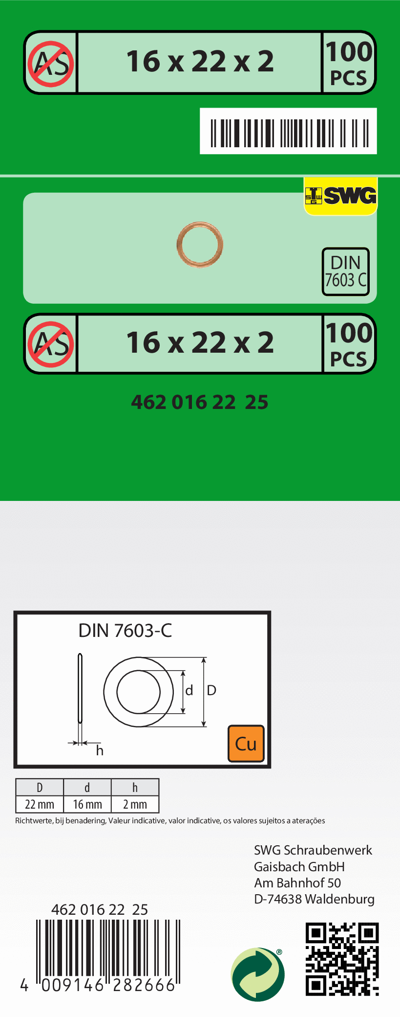 Seal Ring, oil drain plug