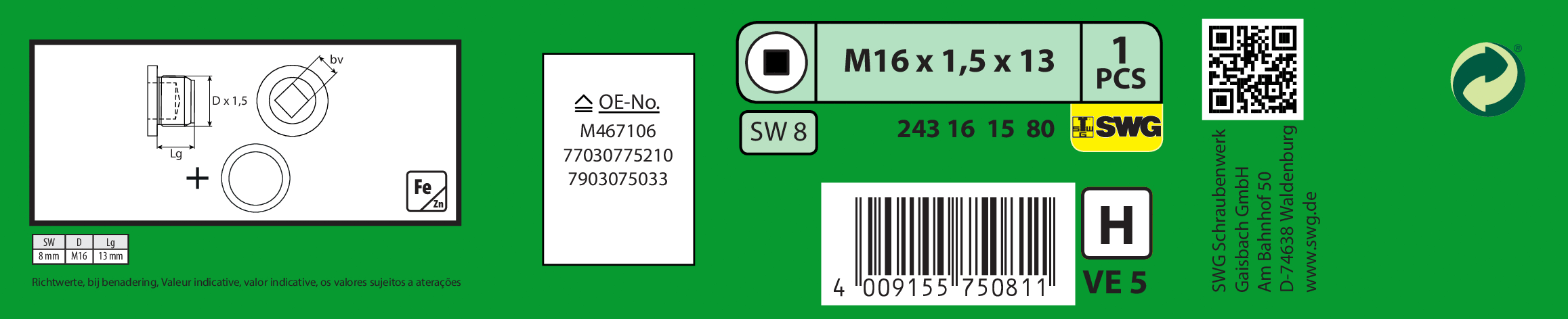 Screw Plug, oil sump