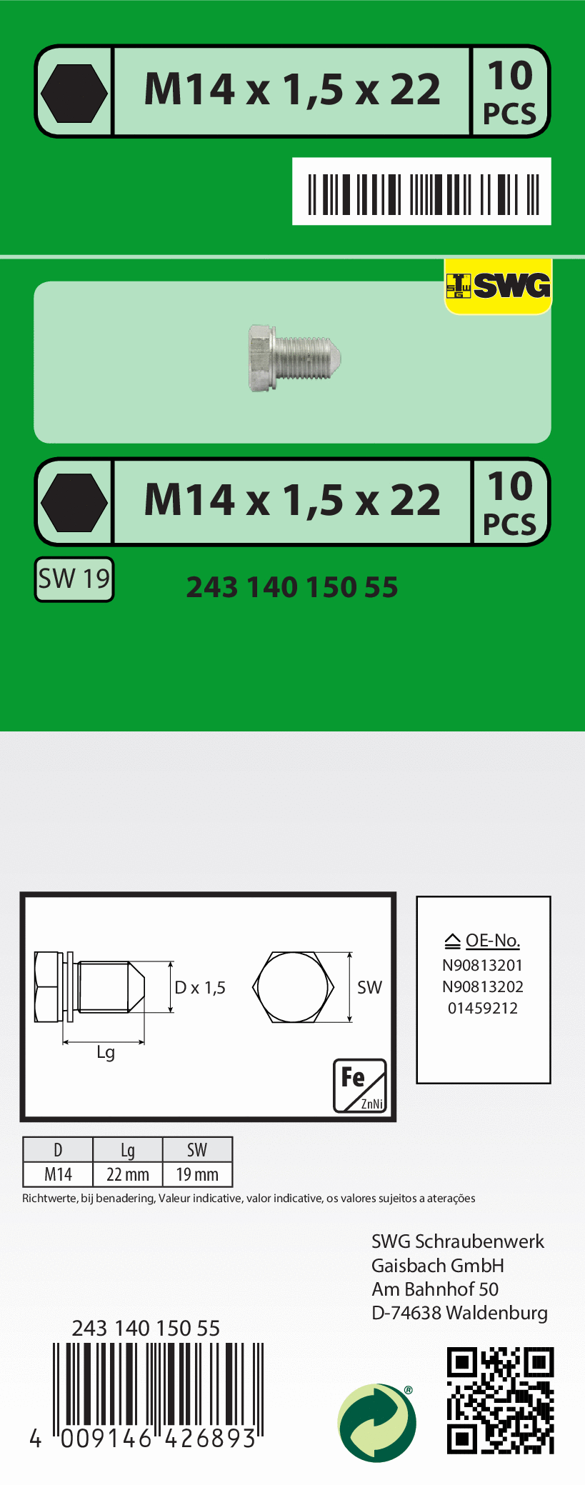 Screw Plug, oil sump