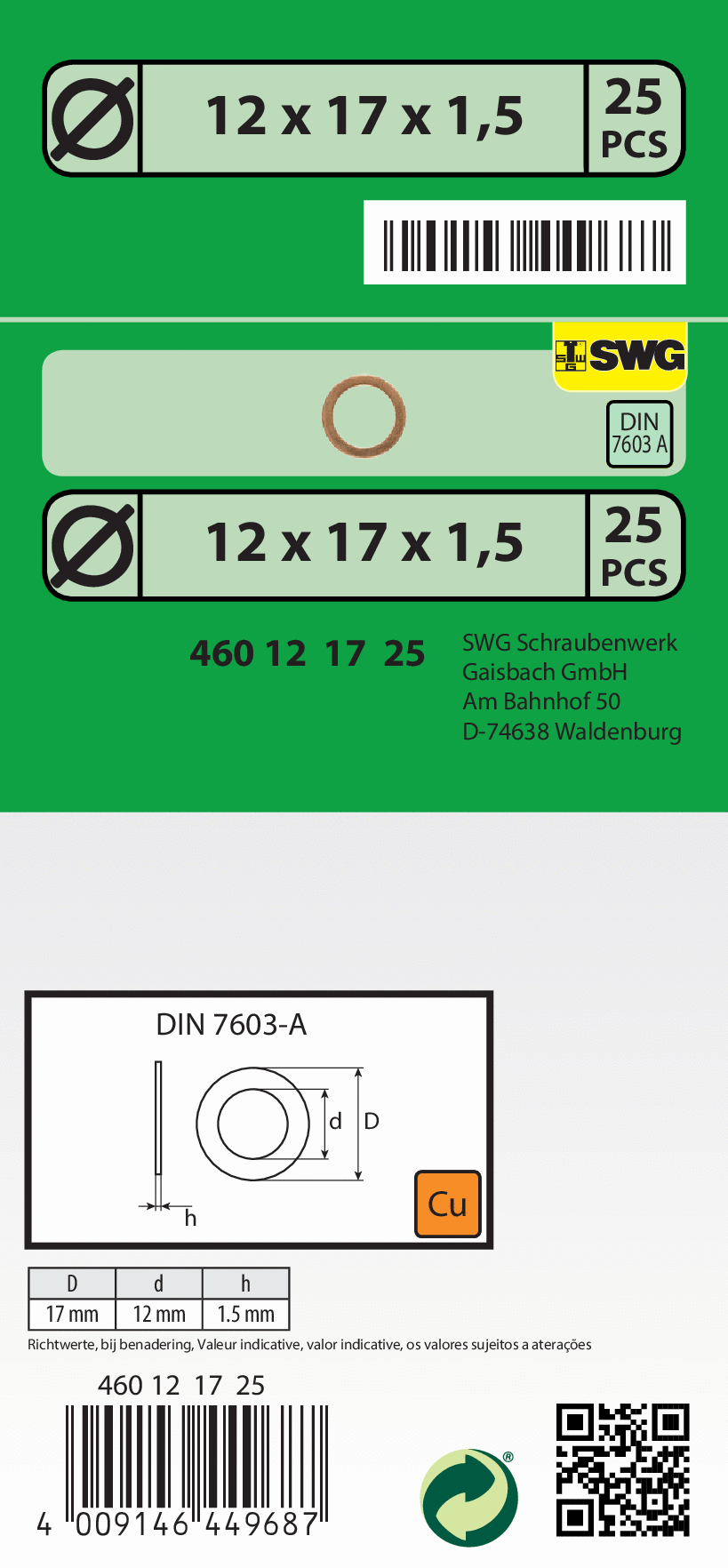 Seal Ring, oil drain plug