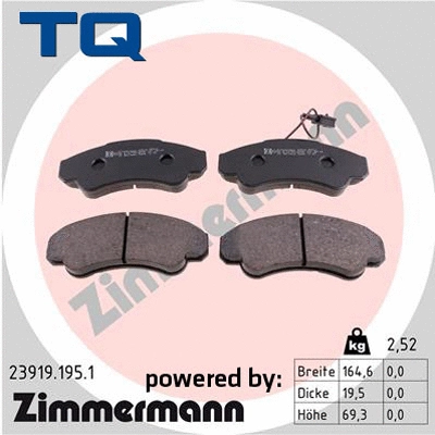 Brake Pad Set, disc brake (TQ-BP0077)
