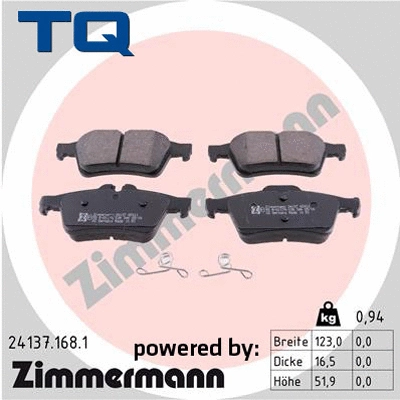 Brake Pad Set, disc brake (TQ-BP0084)