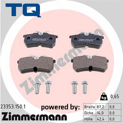 Brake Pad Set, disc brake (TQ-BP0444)
