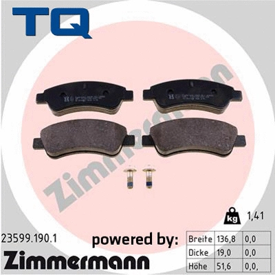 Brake Pad Set, disc brake (TQ-BP0061)