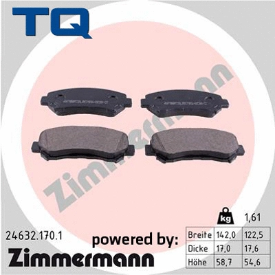 Brake Pad Set, disc brake (TQ-BP0848)