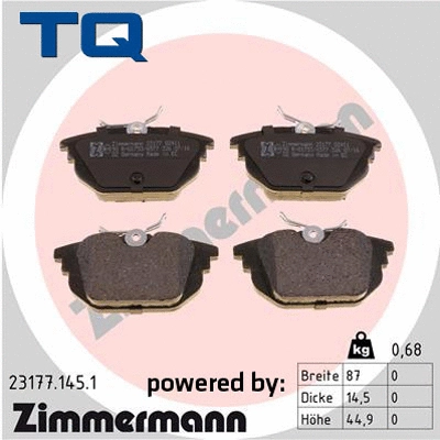Brake Pad Set, disc brake (TQ-BP0387)