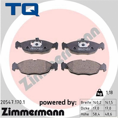 Brake Pad Set, disc brake (TQ-BP0003)