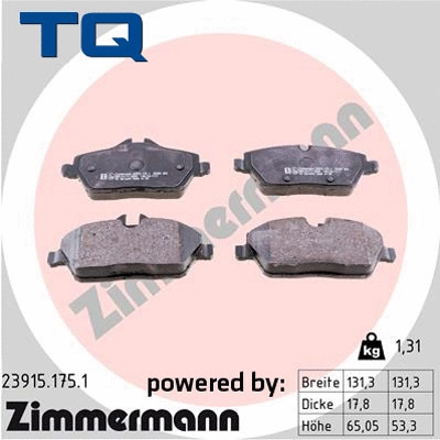Brake Pad Set, disc brake (TQ-BP0619)