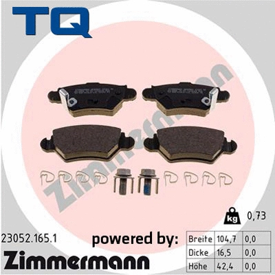 Brake Pad Set, disc brake (TQ-BP0036)