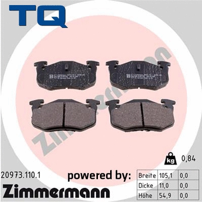 Brake Pad Set, disc brake (TQ-BP0012)
