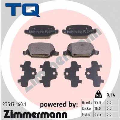 Brake Pad Set, disc brake (TQ-BP0057)