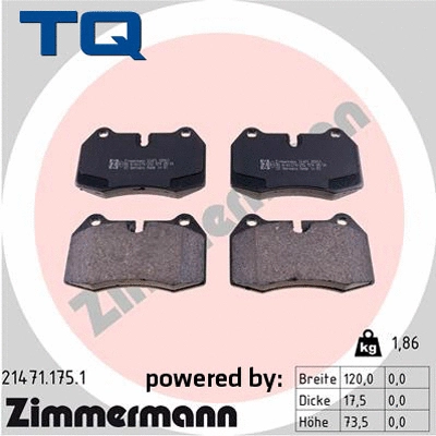 Brake Pad Set, disc brake (TQ-BP0212)