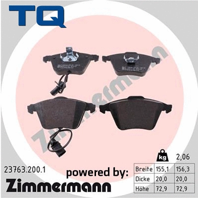 Brake Pad Set, disc brake (TQ-BP0574)