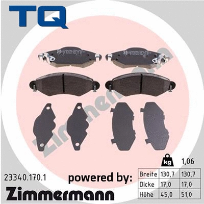 Brake Pad Set, disc brake (TQ-BP0441)