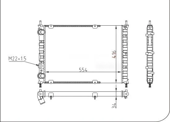 Radiator, engine cooling (TQ-YMLR404)
