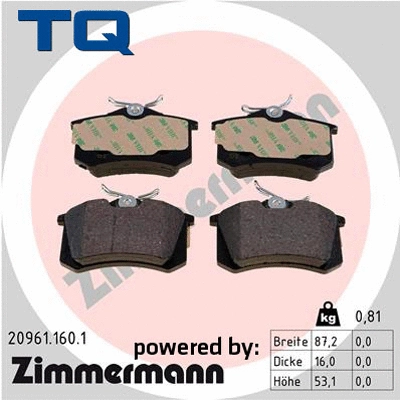 Brake Pad Set, disc brake (TQ-BP0010)