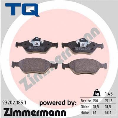 Brake Pad Set, disc brake (TQ-BP0046)