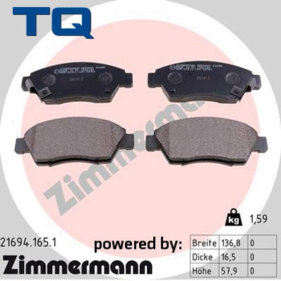 Brake Pad Set, disc brake (TQ-BP0256)