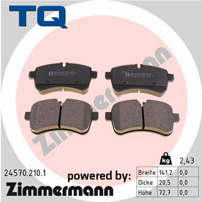 Brake Pad Set, disc brake (TQ-BP0832)
