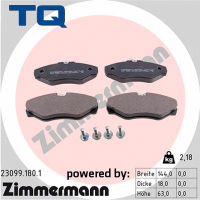 Brake Pad Set, disc brake (TQ-BP0370)