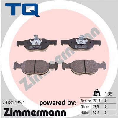 Brake Pad Set, disc brake (TQ-BP0389)