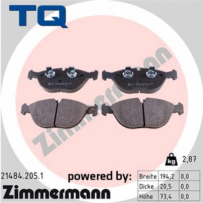 Brake Pad Set, disc brake (TQ-BP0217)