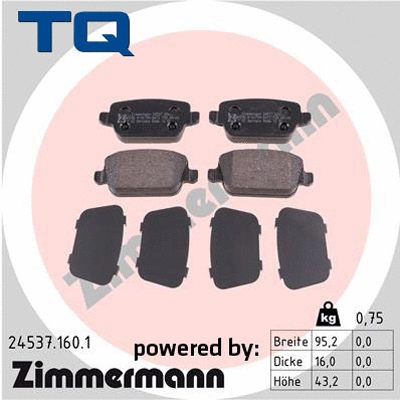 Brake Pad Set, disc brake (TQ-BP0814)