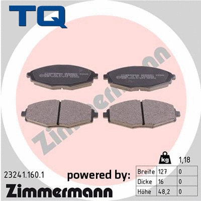 Brake Pad Set, disc brake (TQ-BP0404)