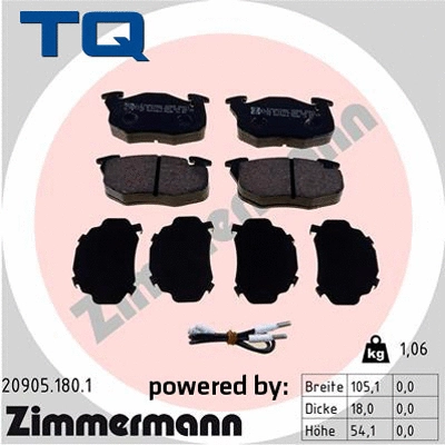 Brake Pad Set, disc brake (TQ-BP0006)