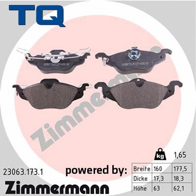 Brake Pad Set, disc brake (TQ-BP0038)