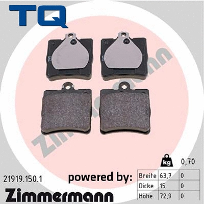 Brake Pad Set, disc brake (TQ-BP0027)