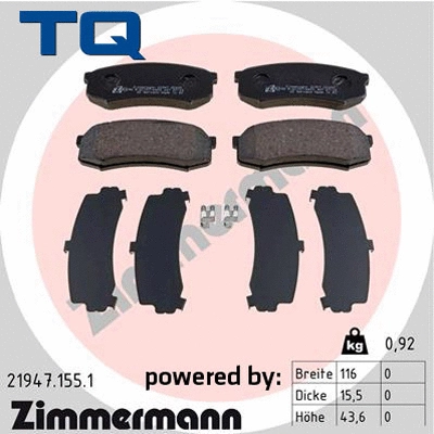 Brake Pad Set, disc brake (TQ-BP0312)