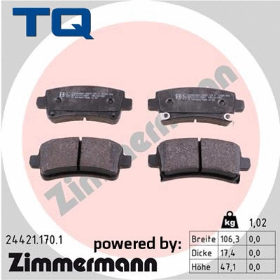 Brake Pad Set, disc brake (TQ-BP0778)