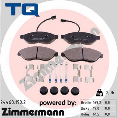 Brake Pad Set, disc brake (TQ-BP0087)