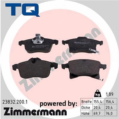 Brake Pad Set, disc brake (TQ-BP0074)