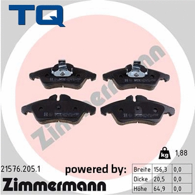 Brake Pad Set, disc brake (TQ-BP0019)