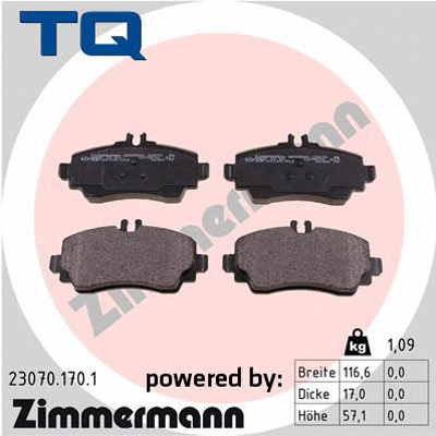 Brake Pad Set, disc brake (TQ-BP0039)