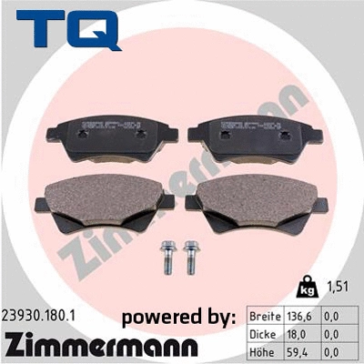 Brake Pad Set, disc brake (TQ-BP0079)