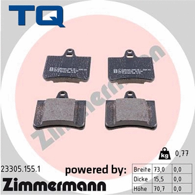 Brake Pad Set, disc brake (TQ-BP0051)