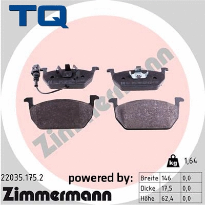 Brake Pad Set, disc brake (TQ-BP0034)