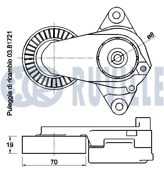 Belt Tensioner, V-ribbed belt