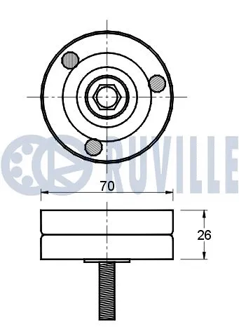 Deflection/Guide Pulley, V-ribbed belt