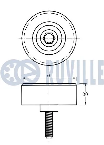 Deflection/Guide Pulley, V-ribbed belt