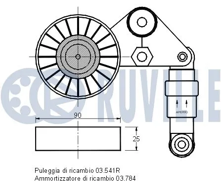 Belt Tensioner, V-ribbed belt
