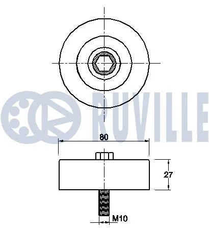 Deflection/Guide Pulley, V-ribbed belt