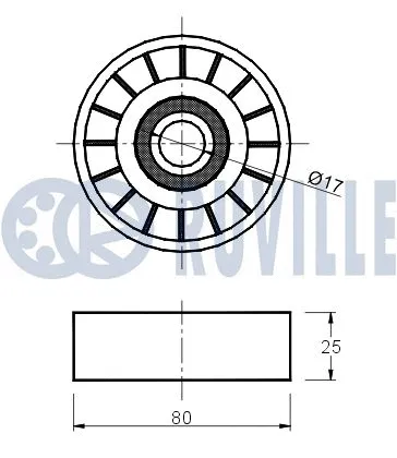 Deflection/Guide Pulley, V-ribbed belt