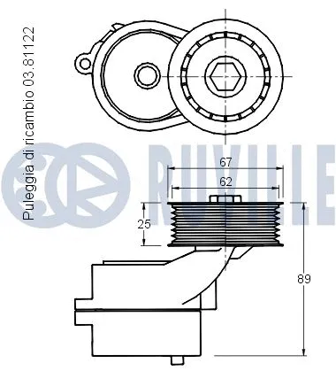 Belt Tensioner, V-ribbed belt