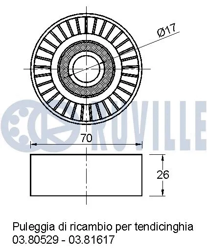 Deflection/Guide Pulley, V-ribbed belt