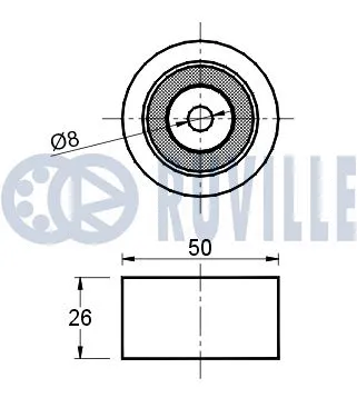 Deflection/Guide Pulley, V-ribbed belt