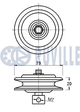 Deflection/Guide Pulley, V-ribbed belt